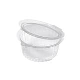 Pote Plástico 350ml Transparente Redondo Tampa Articulada Galvanotek G750 com 200 Unidades