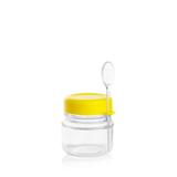 Pote Plástico Papinha com Colher Amarelo 10 unidades - Festabox