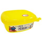 Pote plástico quadrado pequeno amarelo 796ml - plastutti