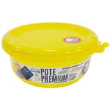 Pote plástico redondo pequeno amarelo 1070ml - plastutti