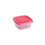 Pote plástico retangular transp. c/ tampa color 580ml2 - Plasútil