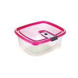 Pote plástico retangular transp. c/ tampa e válvula 750 ml - Plasútil