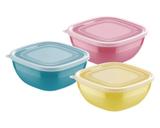 Pote plástico Tramontina Mixcolor com tampa transparente 2 litros