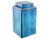 Pote Potiche Cerâmica Decoração Azul 13,5X24,5X13,5Cm - Mart