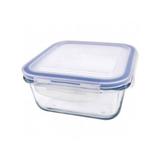Pote quadrado de vidro com tampa 700 ml - Goldenhome