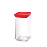 Pote quadrado em polipropileno vermelho 1,6 litros Brabantia