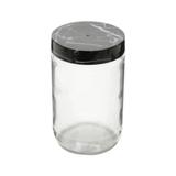 Pote Redondo Vidro Natural Home Preto 660ml Lyor