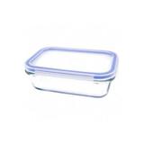 Pote retangular de vidro com tampa 400 ml - Goldenhome