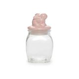 Pote Tampa Coelho Decoração Páscoa Festa Vidro 190Ml Rosa - Cromus