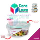 Pote Vidro 620ML (Vai ao Forno, Microondas)Redon c/ Tampa - Redondo