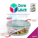 Pote Vidro 950ML (Vai ao Forno, Microondas)Redon c/ Tampa - Redondo