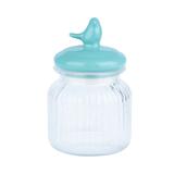 Pote vidro com tampa Bird on Top verde Gde 10.5x10.5x17 cm Urban