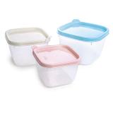 Potes Conect Quadrado 3 Peças Cores Sortidas - Plasútil