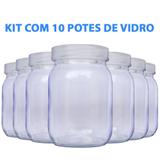 Potes de Vidro para Leite Materno 200ml com Tampa plastica 10 unidades - Sc