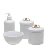 Potes, Molhadeira e Porta Álcool-Gel Lacinho Dourado Quarto Bebê Infantil Menina - Potinho de mel