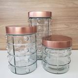 Potes para mantimentos com tampa inox - rose gold - Wincy