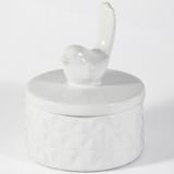 Potiche Cerâmica Little Bird Branco Pote Decorativo Urban