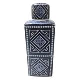 Potiche Dakhla quadrado em porcelana 12,5x12,5x32,5cm - 23583 - L hermitage