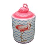 Potiche de Cerâmica Rosa Flamingo Lid Pequeno Urban