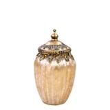 Potiche Decorativo De Vidro Bege 14x8 Cm - Cardosoutl