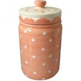 Potiche Ornamental Porcelana Pois 11,6cmx20cm Urban Rosa