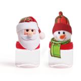 Potinho Decoração Natal Papai Noel 10Cm Transparente - Cromus