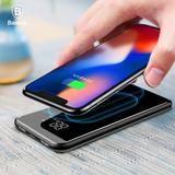 Power Bank Sem Fio 8.000mah 2A Super Rápido Baseus Carregador Portátil Wireless Com Display e Suporte