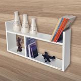 Prateleira Estante Livros e Enfeites 56x15x32 Nichos em MDF - Pratmax