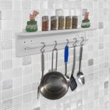 Prateleira para Temperos e Suporte Utensílios e Panelas Cozinha Estilo Industrial Branco Laca - Formalivre
