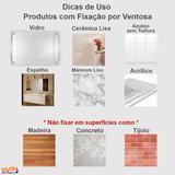 Prateleira Porta Shampoo Aço Piatina Cromada Fixação Ventosa - Wp connect