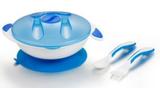 Pratinho Click Lock com Base de Ventosa Azul Mumlove