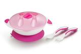 Pratinho Click Lock com Base de Ventosa Rosa Mumlove
