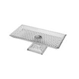 Prato 34 x 17 cm para bolo de cristal transparente com pé Retangular Wolff - 27510