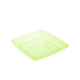 Prato Acrílico Quadrado 15cm c/ 10 unidades Amarelo Limão - Plastania