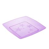 Prato Acrílico Quadrado 22cm c/ 10 unidades Lilás - Plastania