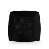 Prato Acrílico Quadrado Preto 15 cm 10 unidades Plastilânia