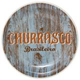 Prato churrasco 26 cm porcelana azul oxford