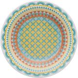 Prato de Cerâmica Fundo 23cm Floreal Bilro Oxford