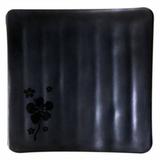 Prato De Melamina Black Quadrado Estriado 14 Cm - Util Goods - Rio chens/util goods