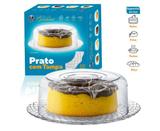 Prato de Mesa Para Bolo Com Tampa S/ Pé Bari Ruvolo