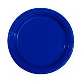 Prato de Plástico Azul Escuro Colorline 18cm 10 unidades SilverPlastic