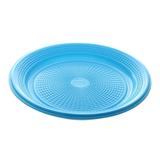 Prato de Plástico Descartável Azul Claro Ø 15cm com 10 Unidades Trik Trik