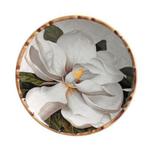 Prato de Sobremesa com Estampa de Flores e Borda Bambu - Magnólia - Maison blanche