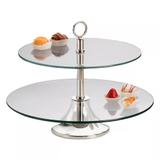 Prato de Vidro e Inox para Doces com 2 andares Rojemac