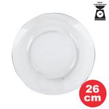 Prato de Vidro Temperado Raso 26cm 0,6 Kg Gourmet p/ Kilo Astral Duralex Opalilne Ref. 0003 Nadir. Peso Controlado.