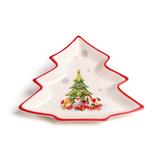 Prato Decoração Natal Formato Pinheiro 3x17Cm Branco - Cromus