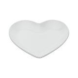 Prato Decorativo Coração Borda Bolinha Heart Shape Branco Pequeno 15,5 - House