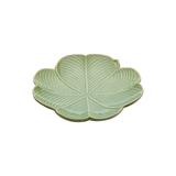 Prato Decorativo De Cerâmica Banana Leaf Verde 20x20x3cm Lyor Verde Único