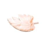 Prato Decorativo de Cerâmica Folha com Pintura Eletrostática 20,6cmx17cmx4cm Rojemac Rosé