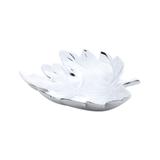 Prato Decorativo De Ceramica Tipo Folha C/ Pintura Eletrostática Silver - F9-25674 - Rojemac